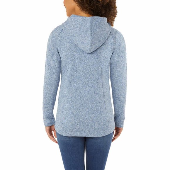 Eddie Bauer women Radiator Fleece 2.0 Long Full-zip hooded Jacket BLUE - Picture 10 of 10